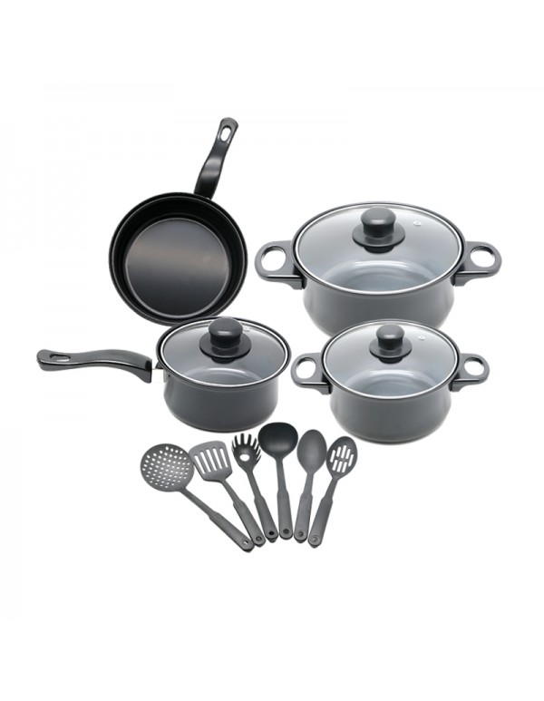 13 Pcs Pressure Casting Aluminium Non-Sticky Cookware Set Cooking Pot Set RL-CW044
