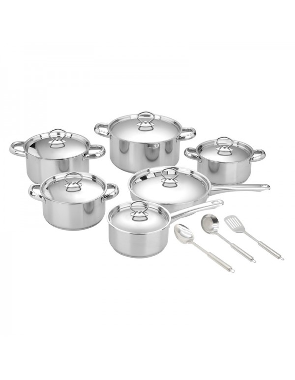 15 Pcs Stainless Steel Kitchen Cookware Set RL-CW063