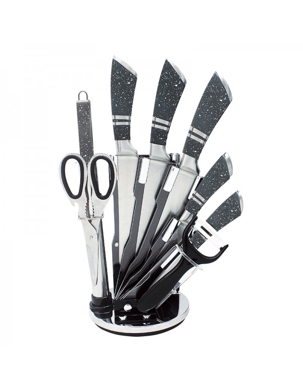 Stainless Steel Home Kitchen Tool Hollow Handle Knife Set With Stand RL-KF012