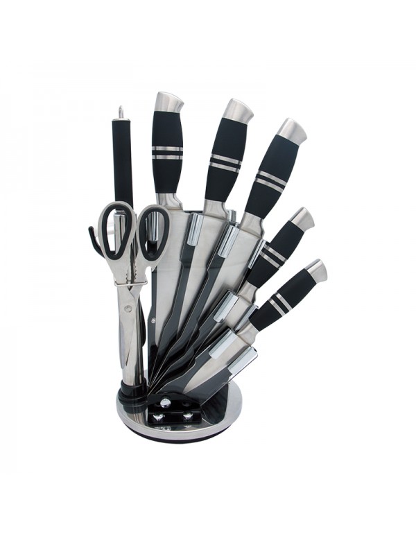 Stainless Steel Home Kitchen Tool Hollow Handle Knife Set With Stand RL-KF016