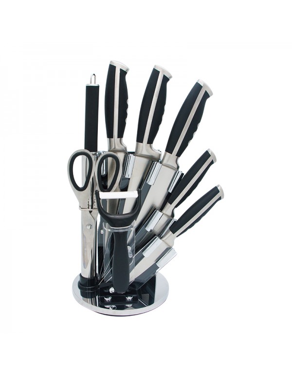 Stainless Steel Home Kitchen Tool Hollow Handle Knife Set With Stand RL-KF017