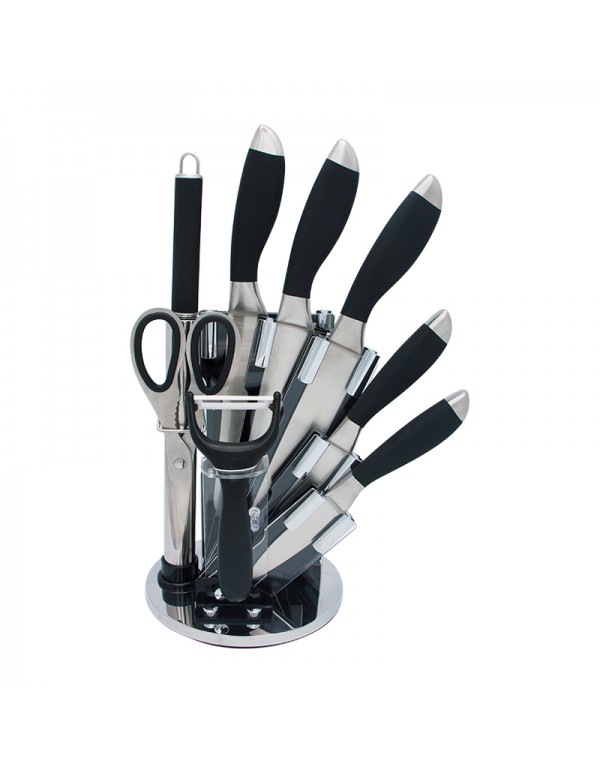 Stainless Steel Home Kitchen Tool Hollow Handle Knife Set With Stand RL-KF018