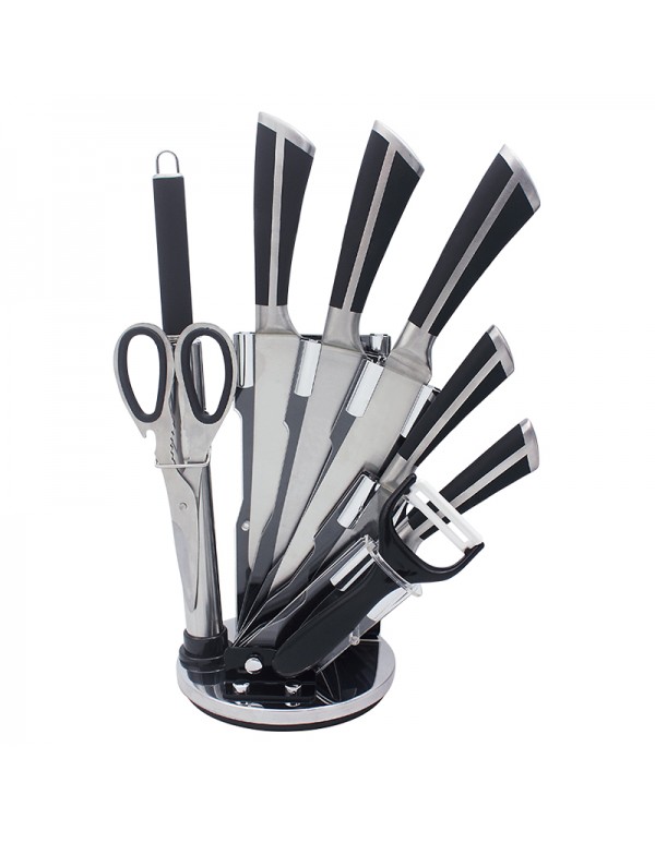 Stainless Steel Home Kitchen Tool Hollow Handle Knife Set With Stand RL-KF019