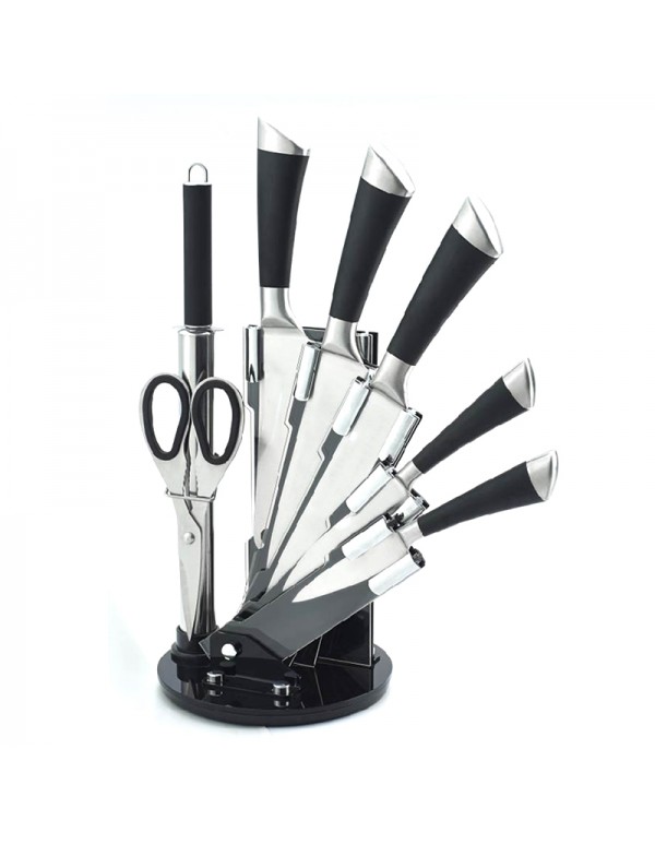 Stainless Steel Home Kitchen Tool Hollow Handle Knife Set With Stand RL-KF021