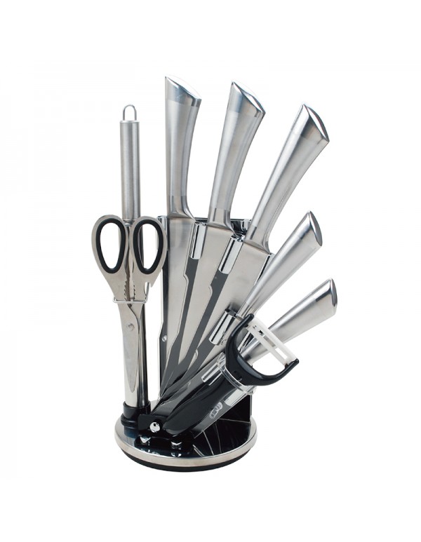 Stainless Steel Home Kitchen Tool Hollow Handle Knife Set With Stand RL-KF023