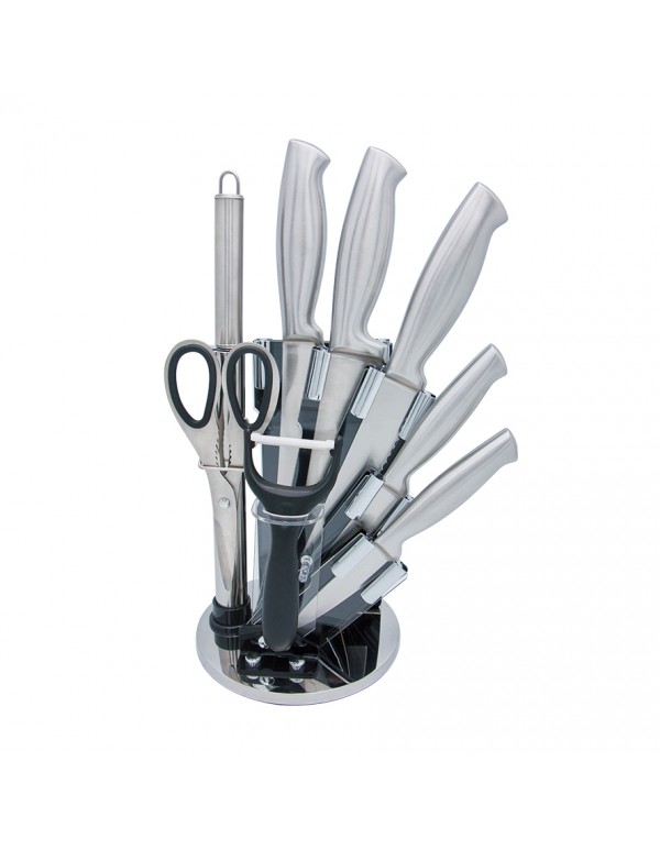 Stainless Steel Home Kitchen Tool Hollow Handle Knife Set With Stand Stylish Handle RL-KF042